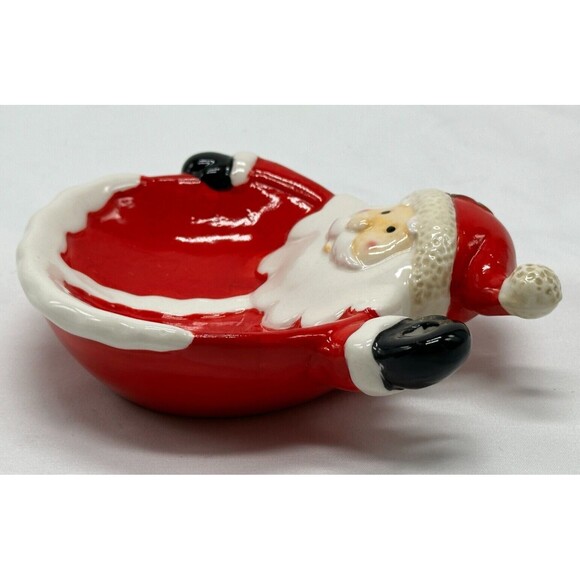 VINTAGE Ganz Santa Claus Face - Christmas Candy/Trinket Dish Plate Ashtray 5" - Picture 5 of 9